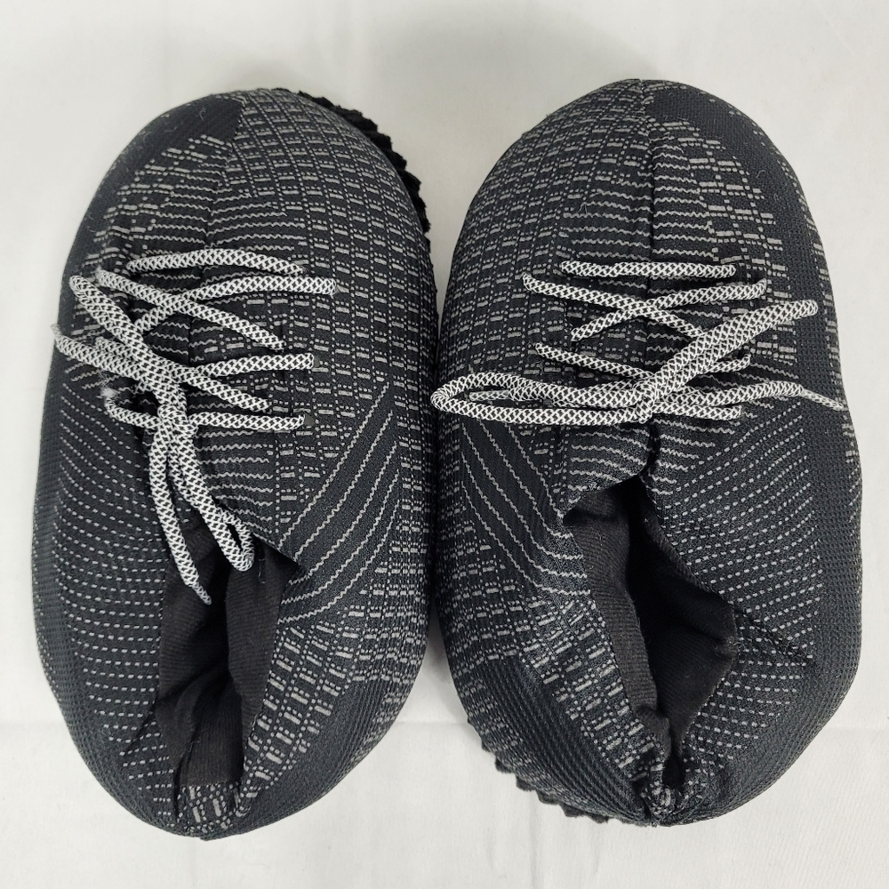 Sneaker Slippers Black Grey Non Slip Sole Indoor House Slippers Sz EU 36-46 - Picture 5 of 7